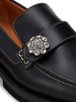 Leather Jewel Loafers