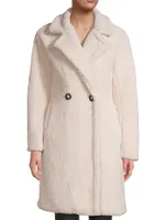 Anouck Double-Breasted Faux Shearling Coat