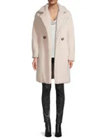 Anouck Double-Breasted Faux Shearling Coat