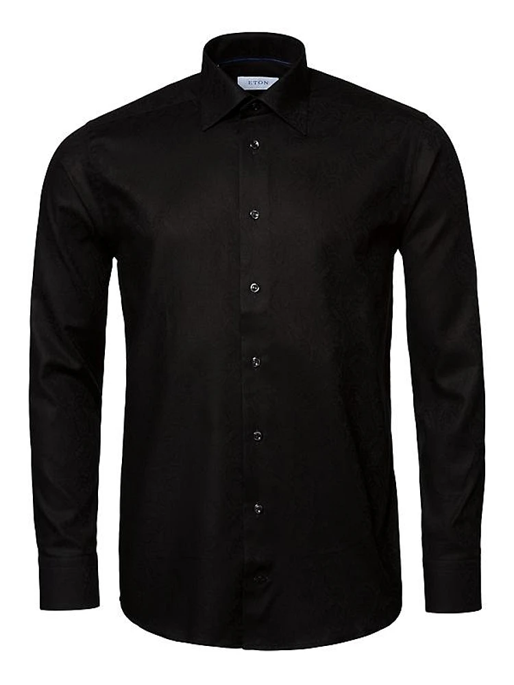 Slim-Fit Jacquard Paisley Dress Shirt