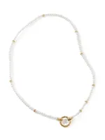 18K Yellow Gold & 3-3.5MM Cultured Freshwater Pearl Necklace