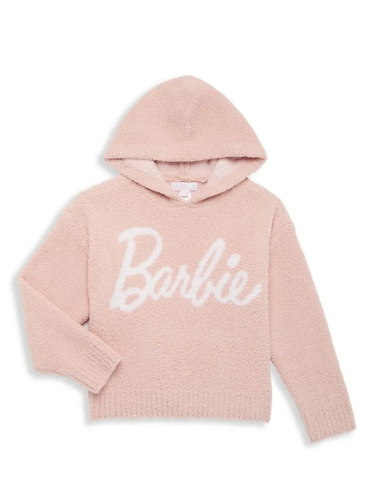 Little Girl's & Barefoot Dreams x Barbie Limited Edition Logo Hoodie