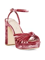 Rivka Crushed Velvet Platform Sandals