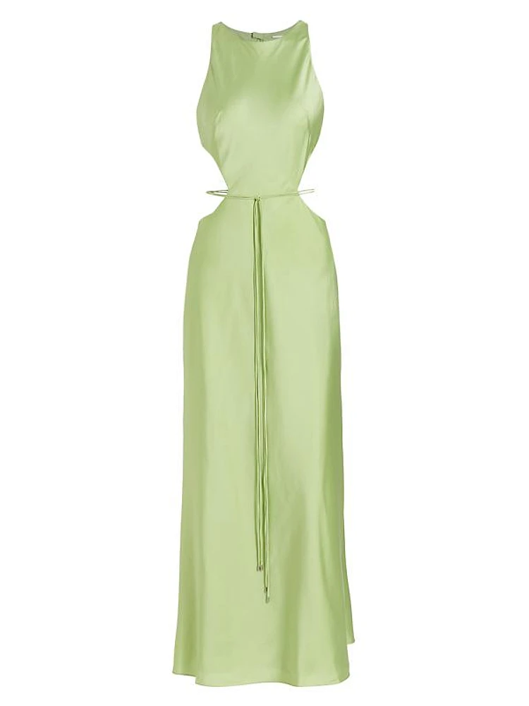 Lune Cut-Out Satin Maxi Dress