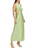 Lune Cut-Out Satin Maxi Dress