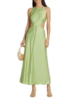 Lune Cut-Out Satin Maxi Dress