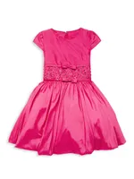 Baby Girl's,Little Girl's & Embellished-Waist Taffeta Dress