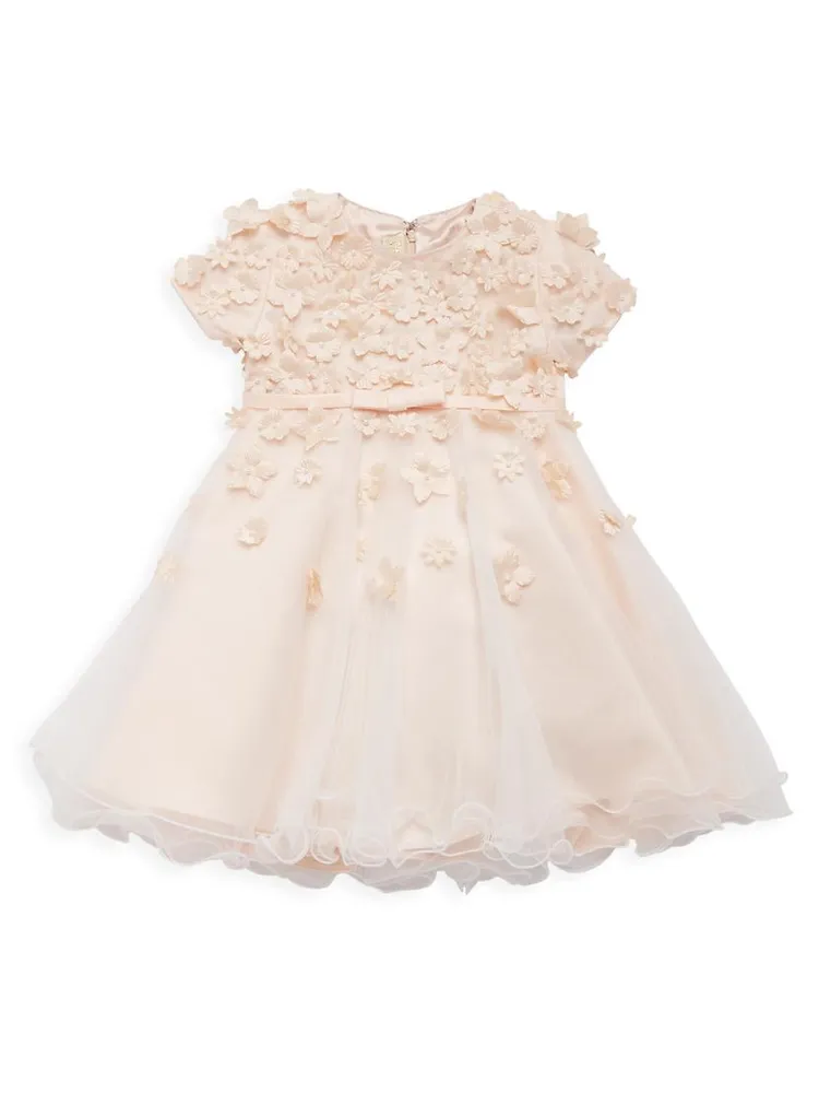 Baby Girl's & Little Floral Appliqué Organza Dress