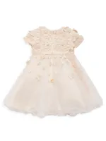 Baby Girl's & Little Floral Appliqué Organza Dress