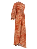 Raiz - R23 Ruba Printed One-Shoulder Maxi Dress