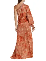 Raiz - R23 Ruba Printed One-Shoulder Maxi Dress