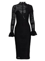 Panelled Body-con Midi-Dress