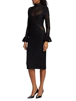 Panelled Body-con Midi-Dress