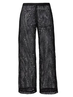 The Blue's Sequined Mesh Pants