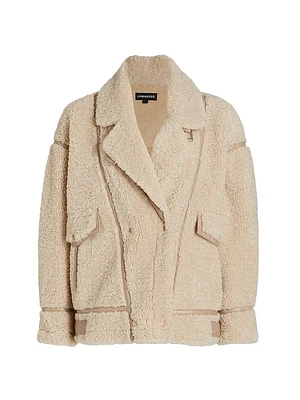 Badu Faux Sherpa Biker Jacket