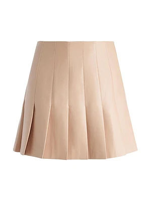 Carter Vegan Leather Pleated Miniskirt