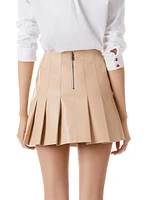 Carter Vegan Leather Pleated Miniskirt