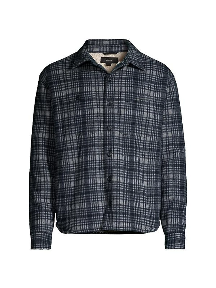 Plaid Sherpa Shirt Jacket