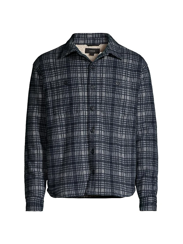 Plaid Sherpa Shirt Jacket