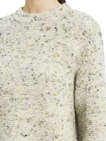 Tweed Bouclé Mockneck Sweater