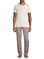 2-Piece T-Shirt & Striped Pants Pajama Set