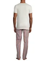 2-Piece T-Shirt & Striped Pants Pajama Set