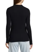 Theresa Ruched Jersey Turtleneck Sweater