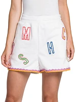 Logo Embroidered Knit Shorts