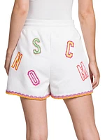 Logo Embroidered Knit Shorts