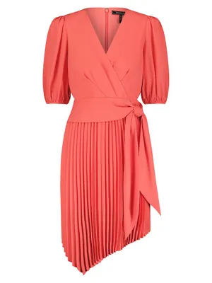 Asymmetric Pleated Cocktail Dress