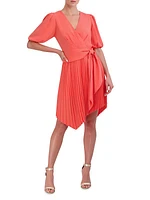 Asymmetric Pleated Cocktail Dress