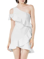 One-Shoulder Ruffled Tulip Minidress