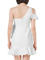 One-Shoulder Ruffled Tulip Minidress