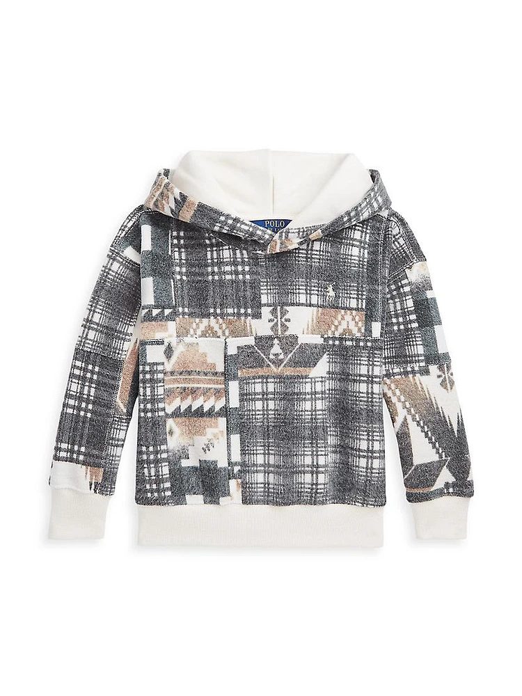 Little Girl's & Magic Fleece Patchwork Hoodie