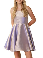 Girl's Iridescent Glitter Fit-And-Flare Strapless Dress