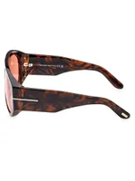 61MM Aviator Plastic Sunglasses