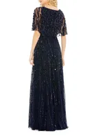 V-Neck Column Gown