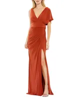 Ieena V-Neck Jersey Gown