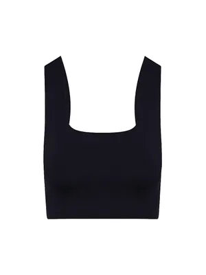 Neoprene Squareneck Crop Top