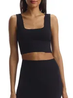 Neoprene Squareneck Crop Top