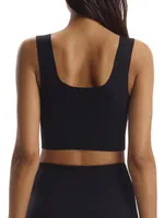 Neoprene Squareneck Crop Top