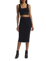 Neoprene Squareneck Crop Top