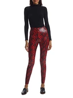 Faux Leather Animal-Print Leggings