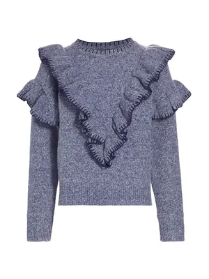 Rene Ruffle-Trim Sweater