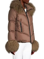 Soll MQE Shearling-Trimmed Puffer Jacket