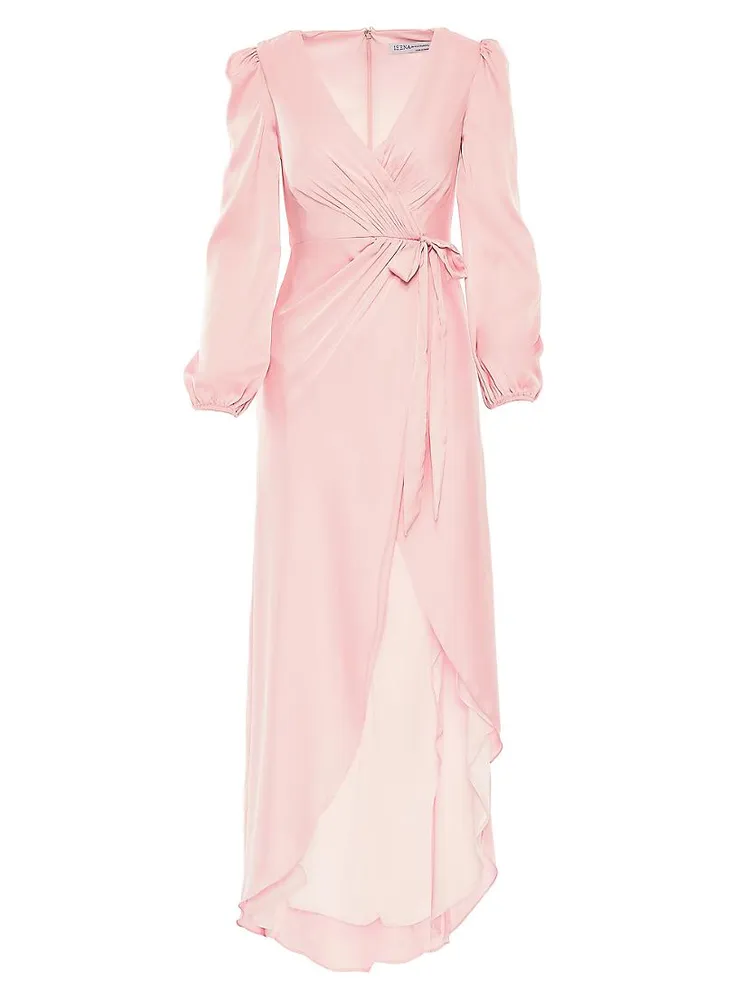 Ieena Satin Wrap Gown