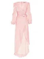 Ieena Satin Wrap Gown