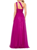 Ieena Strappy One-Shoulder Gown