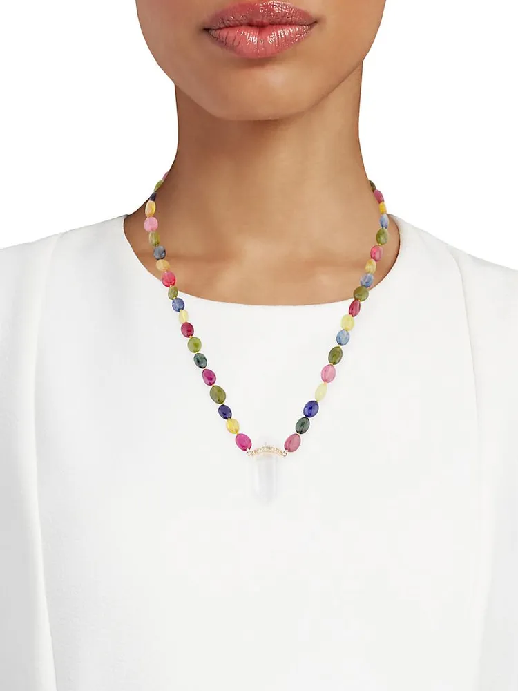 14K Yellow Gold & Multi-Gemstone Pendant Necklace