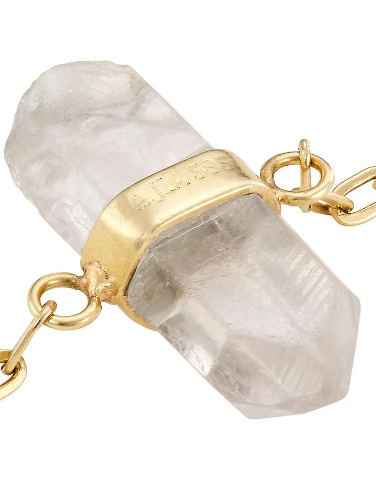 14K Gold & Crystal Quartz Chain Bracelet